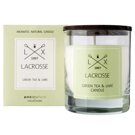 Свеча ароматическая ambientair, lacrosse, Зеленый чай и лайм, в стекле, круглая, 40 ч